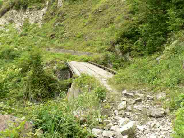 木製の橋の直ぐ上が昇龍の滝