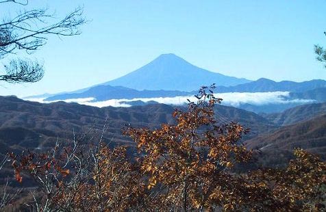 登り始めて30分程で富士山が見えるようになる
