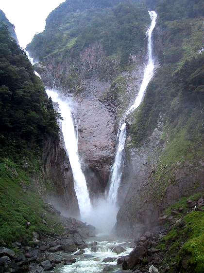 落差日本一称名の滝とハンノキ滝