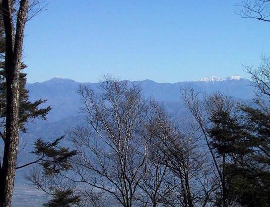 「吉田山」山頂からは木々の間だから見える